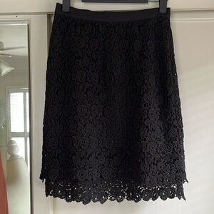 Anthropologie black floral lace pencil skirt by Elevenses